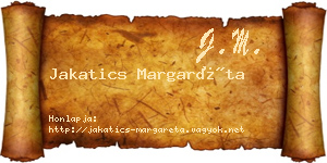 Jakatics Margaréta névjegykártya